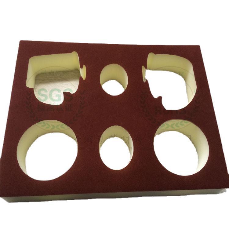 线切割EVA包装盒 白色EVA海绵裱绒盒子 咖啡色植绒内衬内托