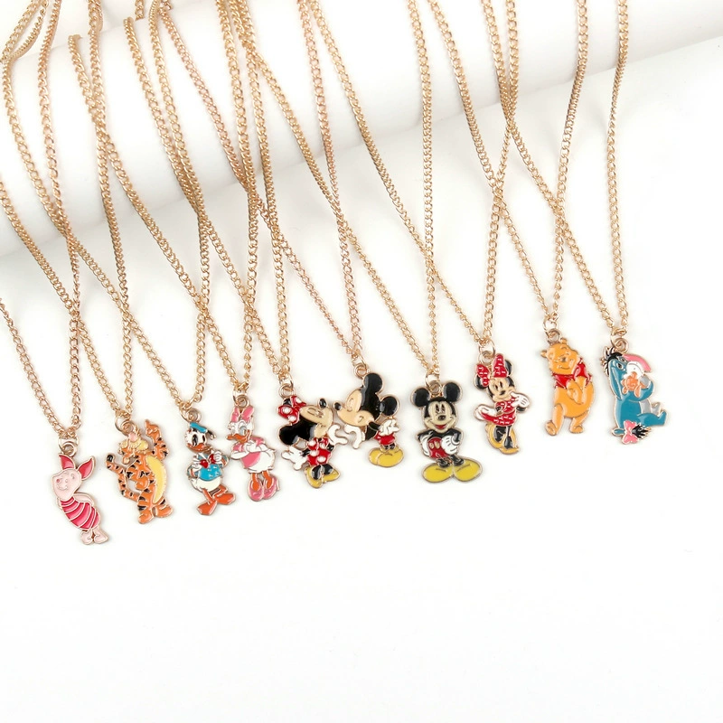 Трансграничное мультфильм ожерелье Микки Минни Дональд Дак ожерелье Кулон милые пары подружки нишевые ожерелья аксессуары