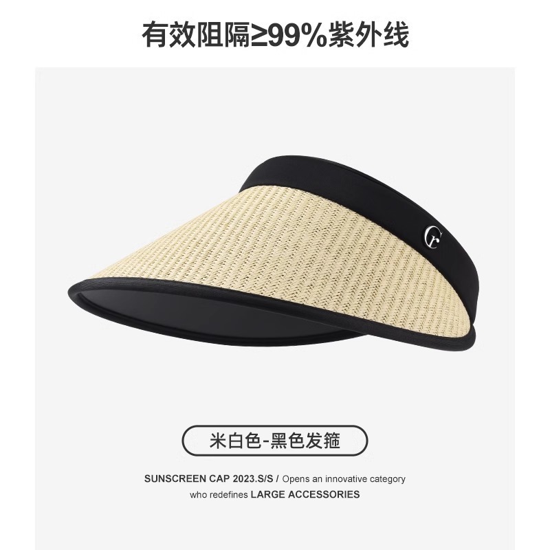 大きなつばの夏の紫外線防止空のトップ日よけ帽子女性用日よけ麦わら帽子顔を覆う折りたたみ可能な麦わら帽子|undefined