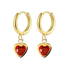 亚马逊货源狂欢节情人节不锈钢爱心吊坠小圈耳坠水晶爱心耳圈礼物