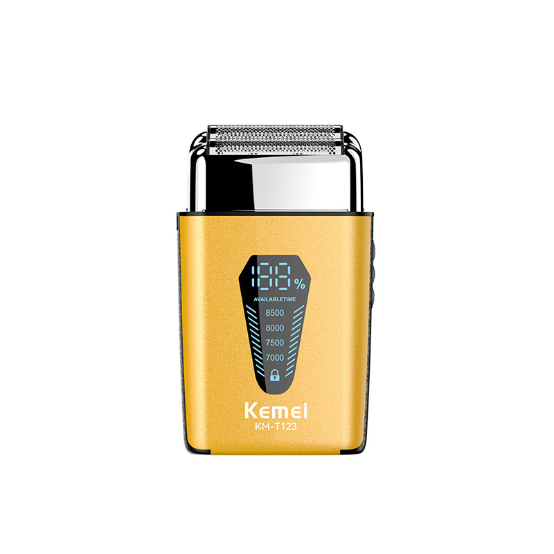 Komei recíproca afeitadora KM-T123 afeitadora eléctrica de alta gama para hombres afeitadora digital compacta y portátil