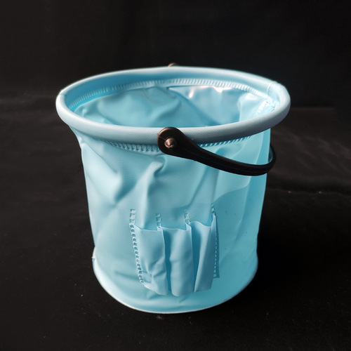 Wholesale small number partition hard bottom pen folding plastic bucket beach tide bucket art painting paintbrush washing bucket