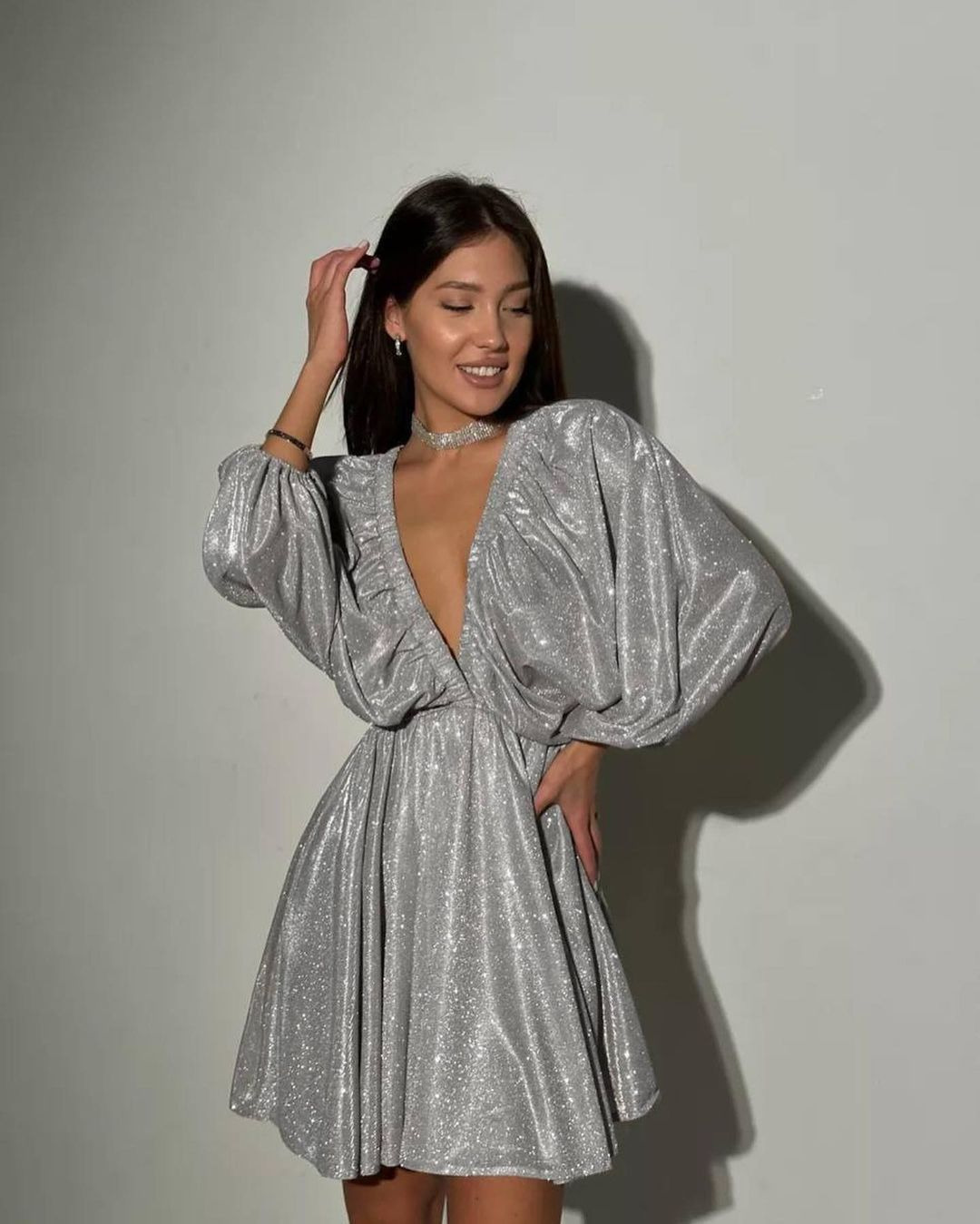 Sheath Dress Dresses Type Wholesale Women's Elegant Solid Color Daily V Neck Long Sleeve Sheath Dress