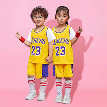 儿童套装假两件初中篮球服幼儿园比赛表演训练中小学生短袖