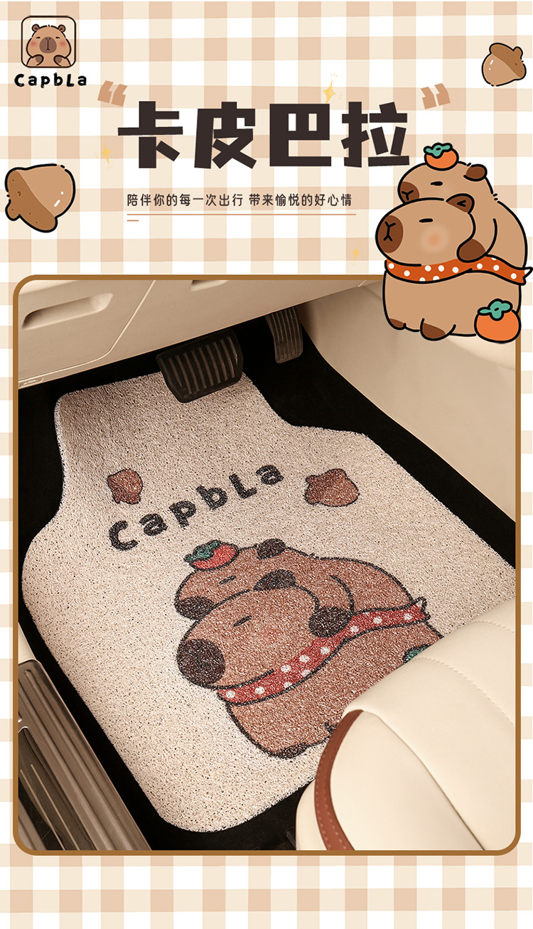 Cute Foot Mat Car Cartoon Foot Mat Carpet Mat Sand Scraping and Dust Removal Mat Car Protection Universal Foot Mat