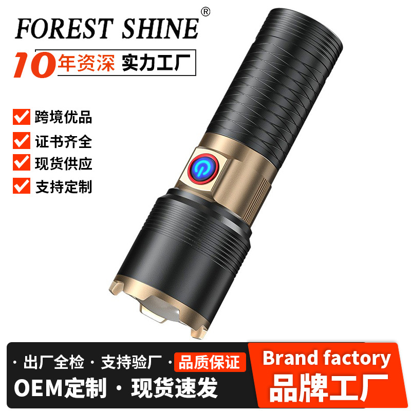 Transfronterizo nueva linterna brillante carga de luz alta láser al aire libre larga duración láser blanco portátil multifunción telecamera