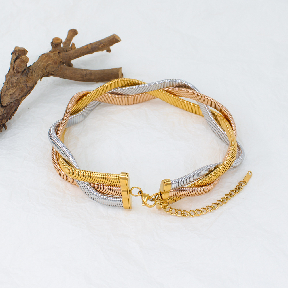 304 Stainless Steel Chain Material 1 Piece Quantity PVD Coated 18K Gold Real Gold Plated Geometric 304 Stainless Steel Classic Style Waterproof Non Tarnish 304 Stainless Steel Choker