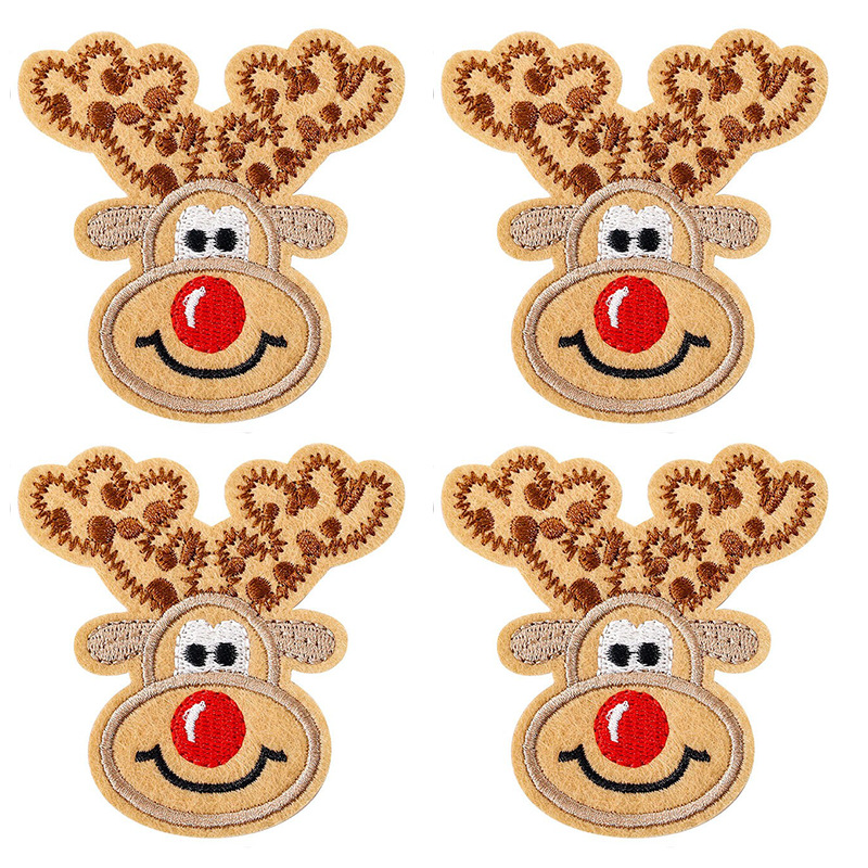 Christmas cloth sticker Christmas embroidery cloth sticker large hat clothes sticker self-adhesive sticker embroidery