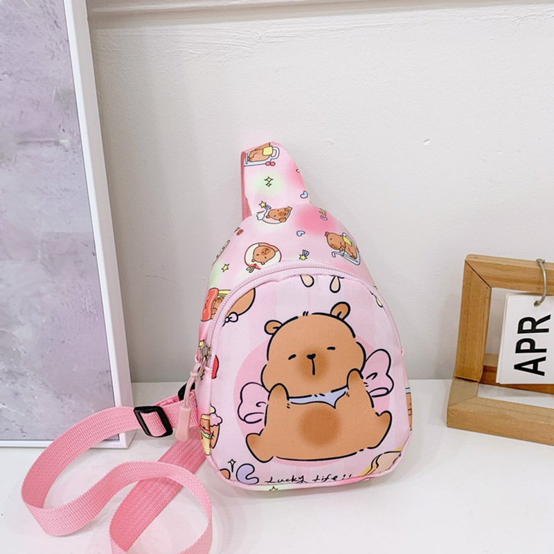 Lindo bolso de niña, bolso de mensajero de dibujos animados para niños, bolso de pecho de niña salvaje de estilo extranjero