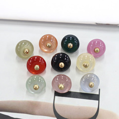 Qingjin Colorful Resin Abacus Bead Hand-Stitched Button Chinese Style National Hanfu Tangzhuang Qipao Button Small Button