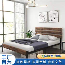 铁艺床双人床钢床铁架床钢管加粗加厚铁床现代简约宿舍床出租屋床