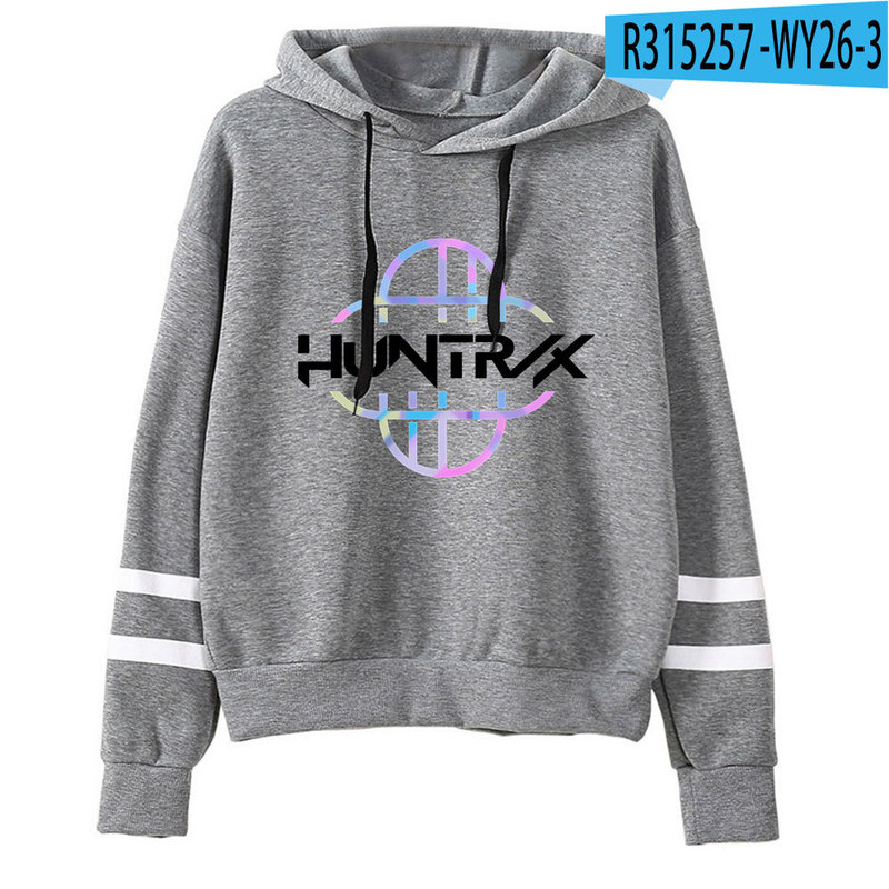 跨境新品KPop Demon Hunters周边甜美长袖双杠连帽卫衣一件批发|undefined