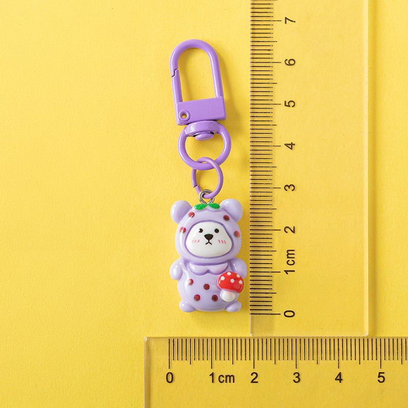 Caricatura hongos osos llavero dulce colgante mochila de estudiantes colgante resina adorable DIY joyas pequeños regalos