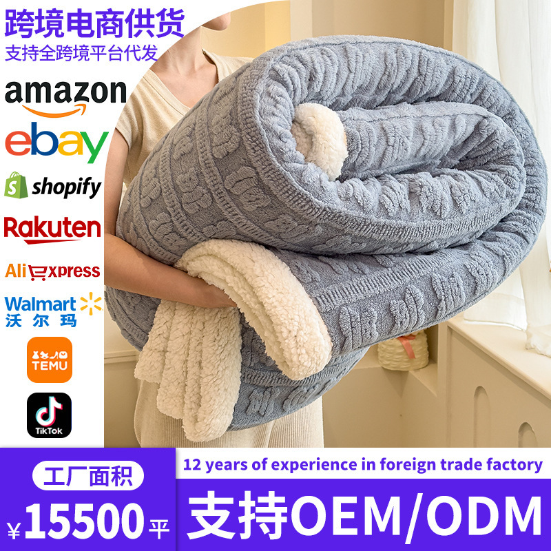 Transfronterizo amazónica leche felp seco invierno grueso felp de coral siesta manta de oficina sofá manta pequeña