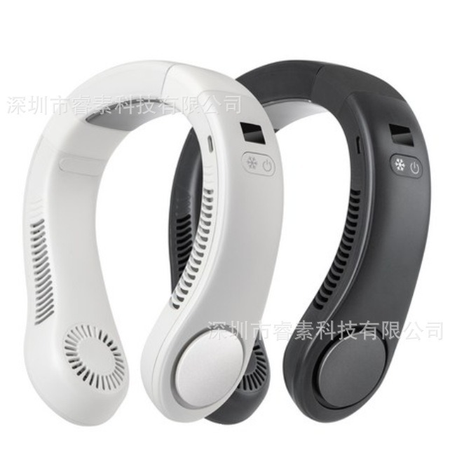 2024 Nuevo ventilador de cuello colgante USB transfronterizo Gran viento Ventilador de cuello colgante de refrigeración sin hojas de turbina portátil