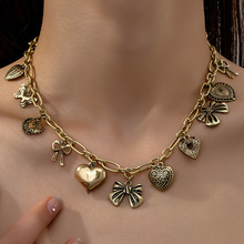 青岛黛薇饰品批发跨境电商货源复古西部风绿松石装饰吊坠项链套装