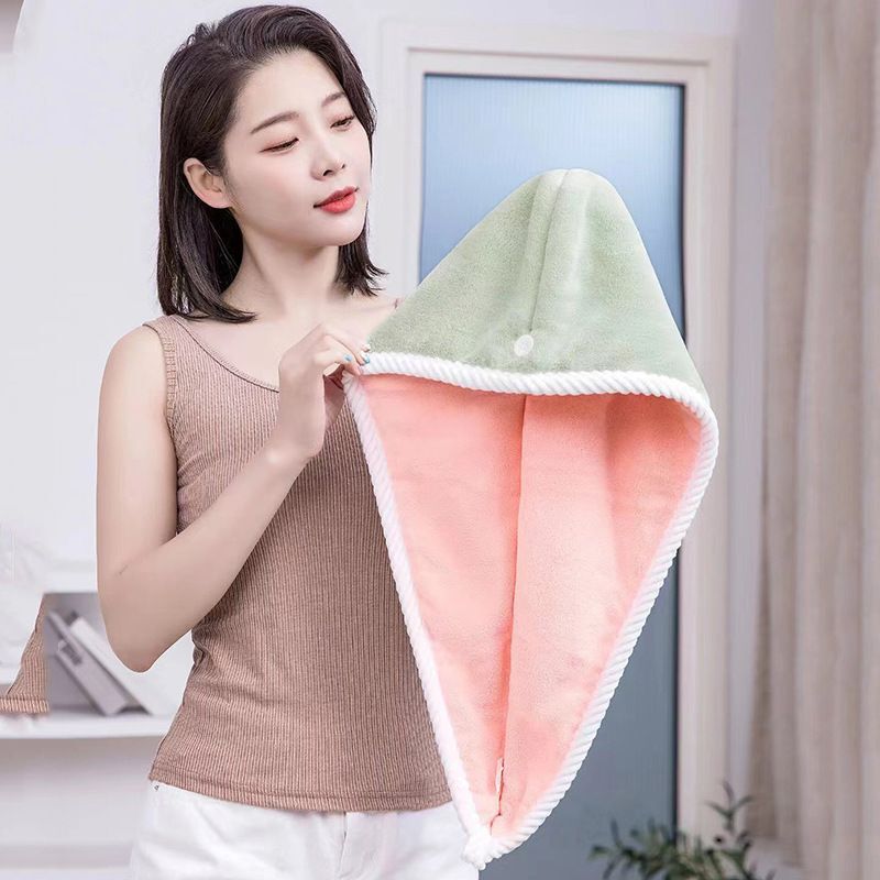 Thickened Hair Drying Cap for Women, Absorbent and Quick-Drying, Double-Layer Hair Towel, New Style Head Wrap, Shower Cap