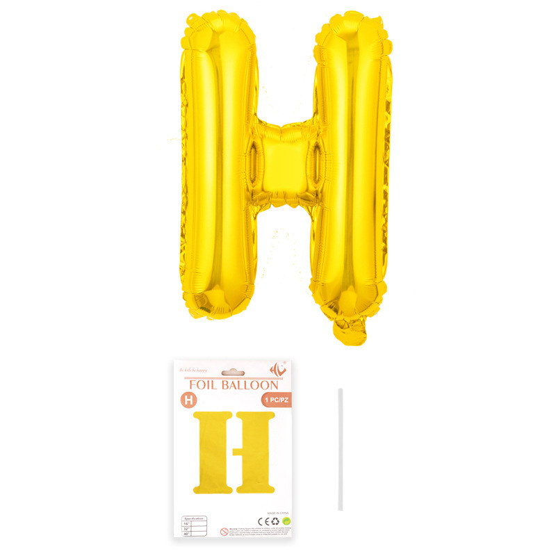 16 pulgadas alfabeto inglés tarjeta de papel independiente embalaje película de aluminio globo decoración de fiesta de cumpleaños diseño papel de aluminio globo al por mayor