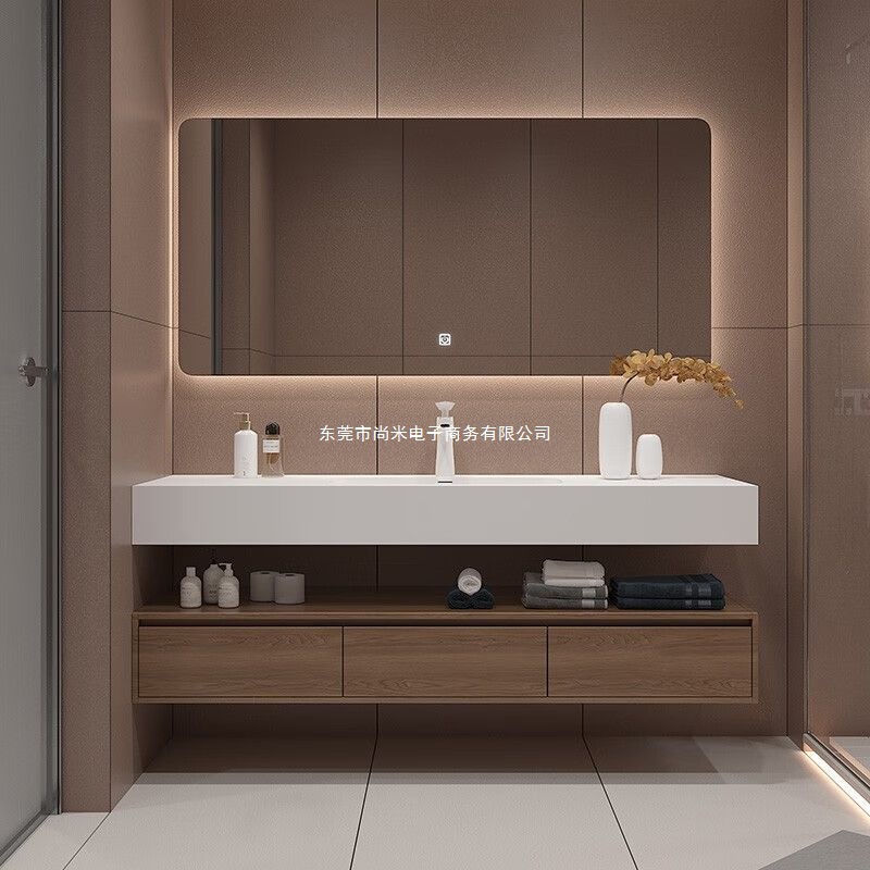Bathroom Cabinet Combination Washbasin Integrated Basin Solid Wood Washbasin Bathroom Cabinet Bathroom Washbasin Cabinet Combination