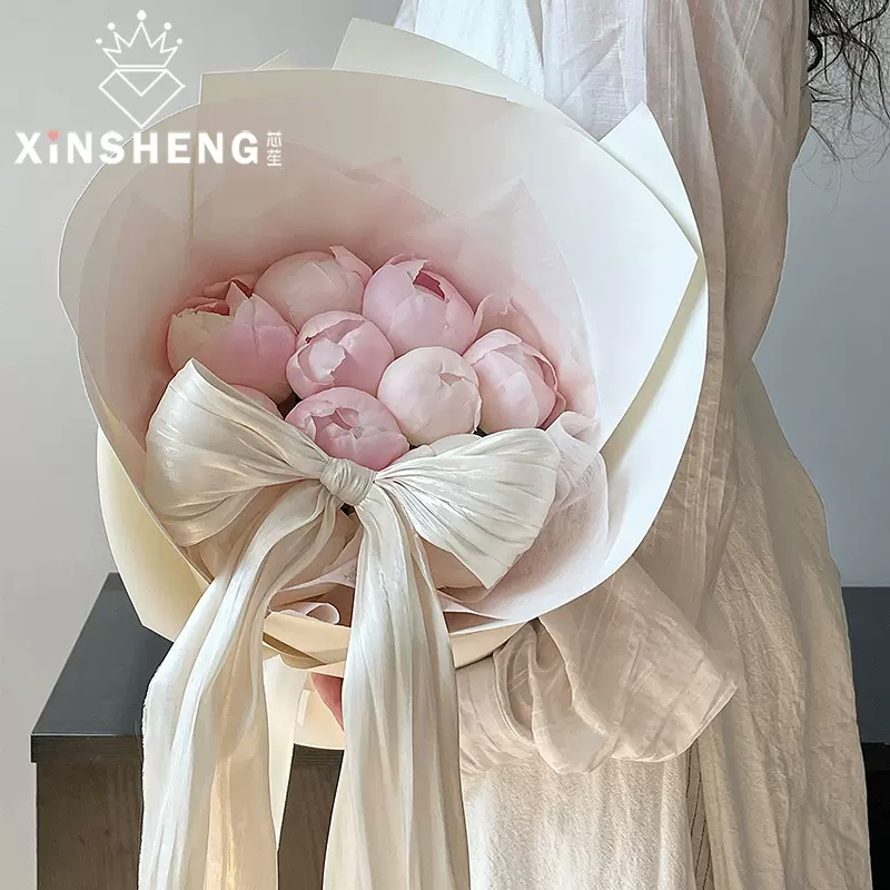 Xinyou ผลิตภัณฑ์ใหม่ ผ้าซาตินหิมะ ผ้าห่อช่อดอกไม้ วัสดุห่อของขวัญทำมือ งานฝีมือ สำหรับร้านดอกไม้