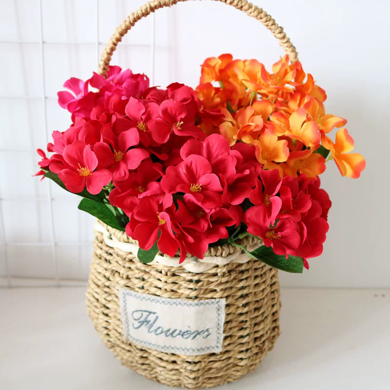 Имитационный жасмин/ begonia? цветы? Не. Текст: Simulation Begonia flower hydrangea fake flower home living room soft furnishings design ornaments with flower arrangement
