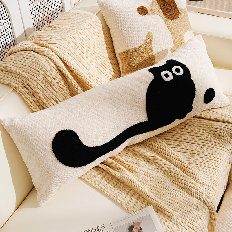 Cute de dibujos animados cachorro funda de almohada de tira larga habitación de los niños almohada larga con núcleo original simple cojín de sofá animal