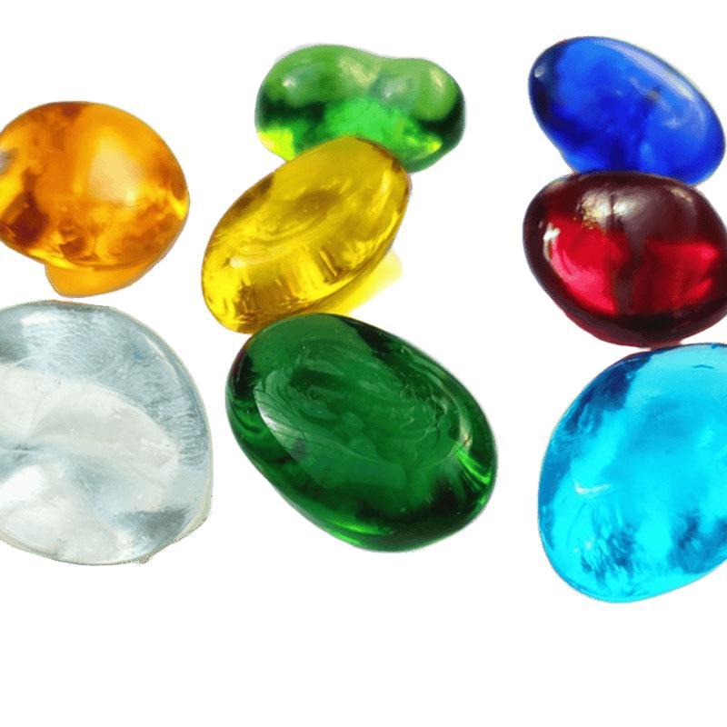 Juguetes de masaje de piedras de vidrio coloridas DIY decoración chimenea acuario de peces jarrón paisaje piedra colorida