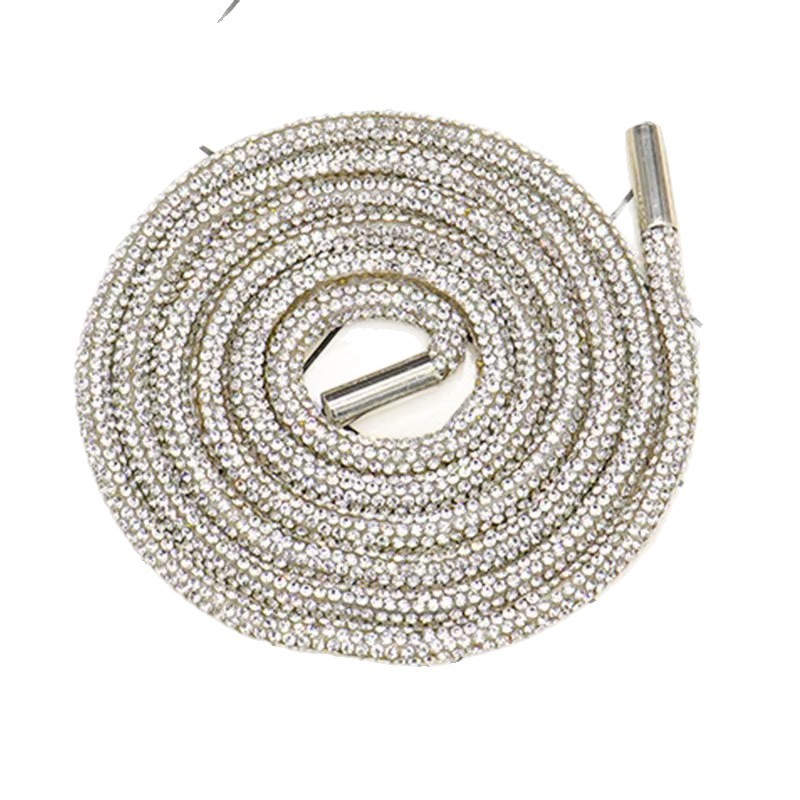 Cuerdas de diamante redondas de 4mm super brillante A-diamond blanco AB negro cuerda de dibujo DIY zapatos cordones chaqueta joyas
