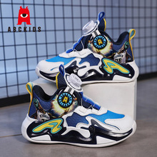 ABC正品儿童鞋秋季新款网面软底防滑篮球鞋旋转纽扣男孩运动鞋子