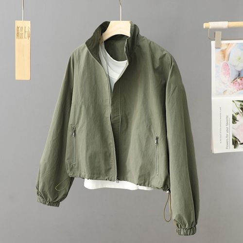 The 2024 Spring-Autumn Collar-Opening Cardigan Short Jacket Top, Fresh Minimalist Fashion Solid Color Versatile Loose Double Layer Jacket