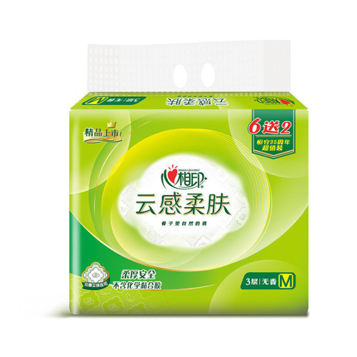 Heart to Heart Cloud Texture Soft Skin Tissue Paper M Size Bulk Dinner Napkins Toilet Paper Household Full Carton Face Tissue Wholesale