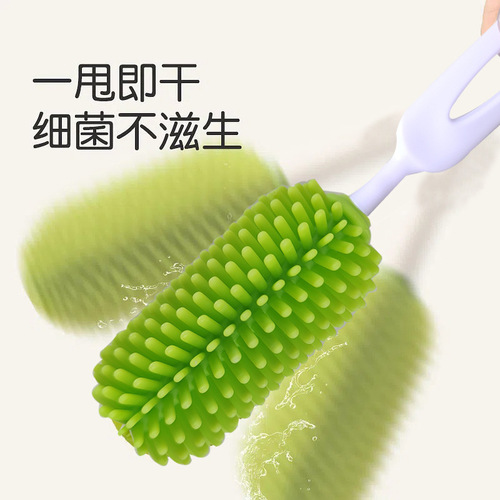 Silicone Bottle Brush 3-Piece Set, Magic Brush Head Portable Bottle Scrubber, Cup Cleaning Brush, Newborn Baby Products Wholesale