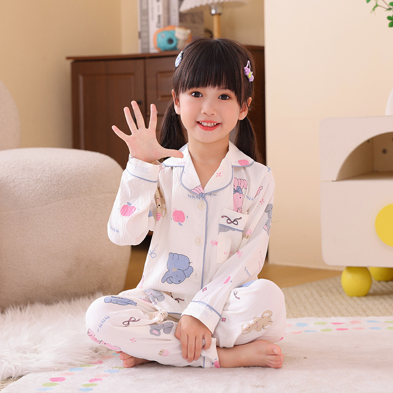 儿童睡衣女童秋季云朵棉长袖2025新款公主风女孩大童女款套装外穿|undefined