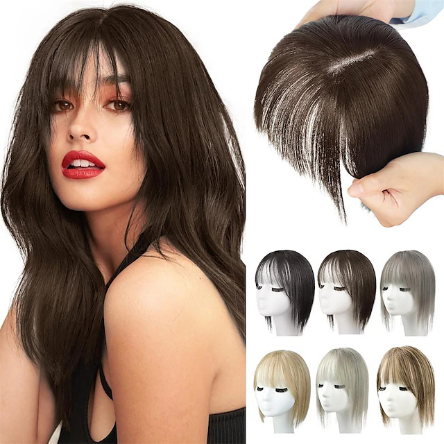 Wig Women's Bangs Hairband One-piece Overhead Cover White Hair Volume Wig Braid Elegant Bangs Wig