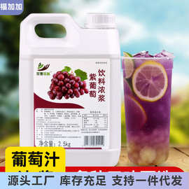 2.5kg葡萄浓缩果汁水果风味浓浆 商用饮料机水果茶沙冰紫葡萄原料