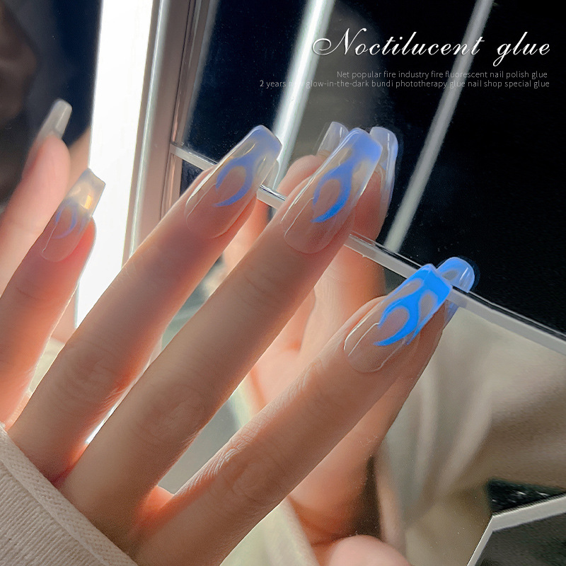 Esmalte de Uñas Fluorescente de Moda en Internet, Nuevo Modelo 2025, Gel de Fototerapia Brillante en la Oscuridad para Salones de Uñas
