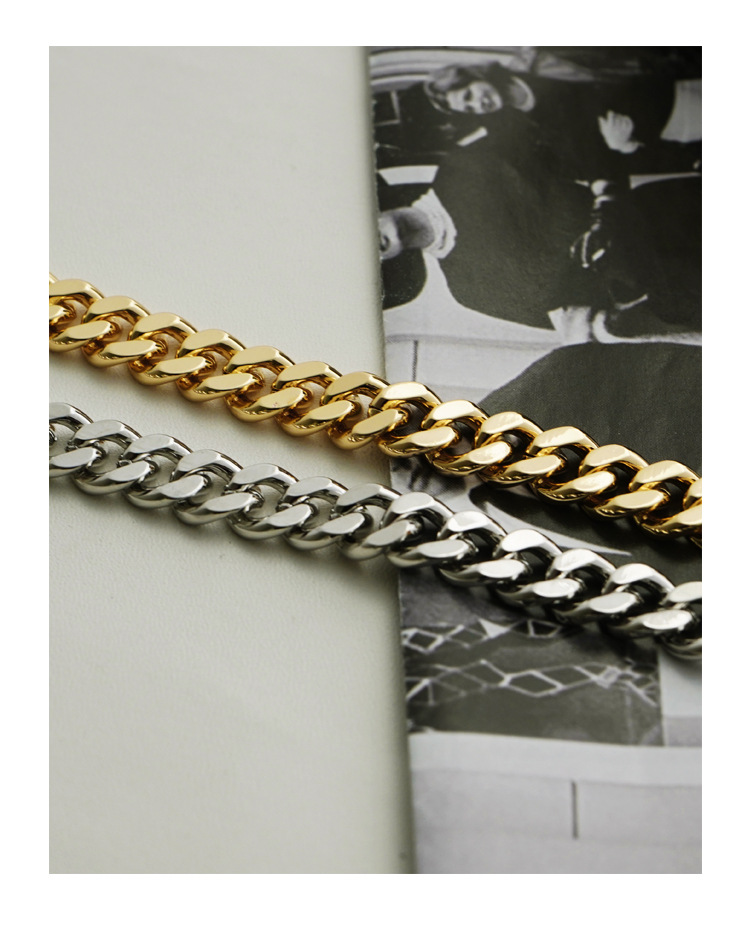 Street Occasion Brass Material Unisex Brass Cuban Link Chain Curb Chain Geometric Chain Necklace Brass Jewelry