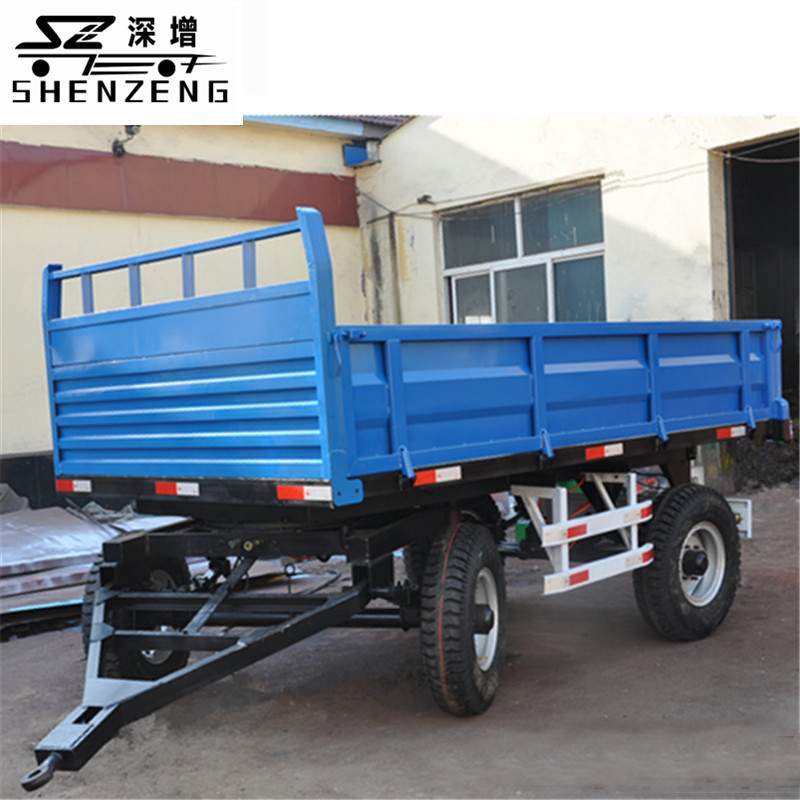 5T自卸农用拖车 全挂车 拖拉机牵引翻斗车 双轴拖车