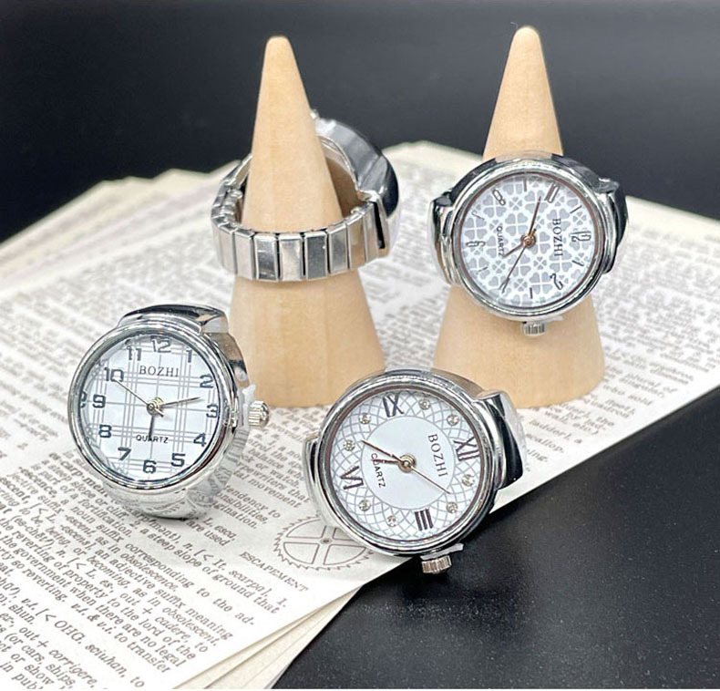 Watch Rings Classification Pointer+Number Display Type Round Dial Shape Casual Retro Classic Style Geometric Quartz Watch Rings