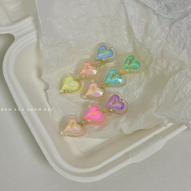 [Testreszabott feldolgozás] Nyári cukorka színű szív alakú kacsacsőrű hajtű, édes, a fej hátsó részén lévő oldalsó frufru_voghion.com