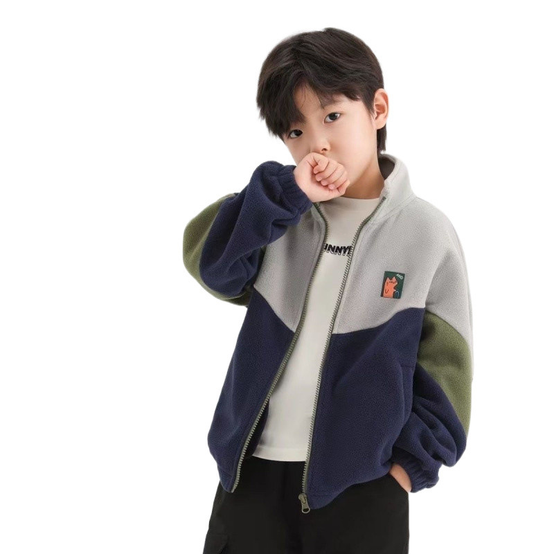 아동복 소년 2023 년 새 코트 가을과 겨울 얇은 어린이 탑 야외 한국 스타일 바느질 양털 코트