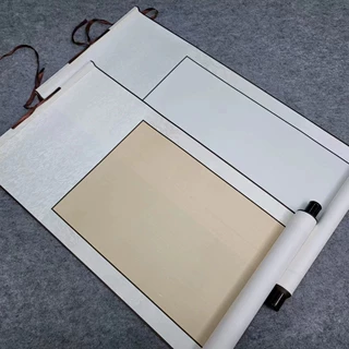 记空白挂轴宣纸卷轴书法国画画轴生宣半生作品创作纸手工装裱批