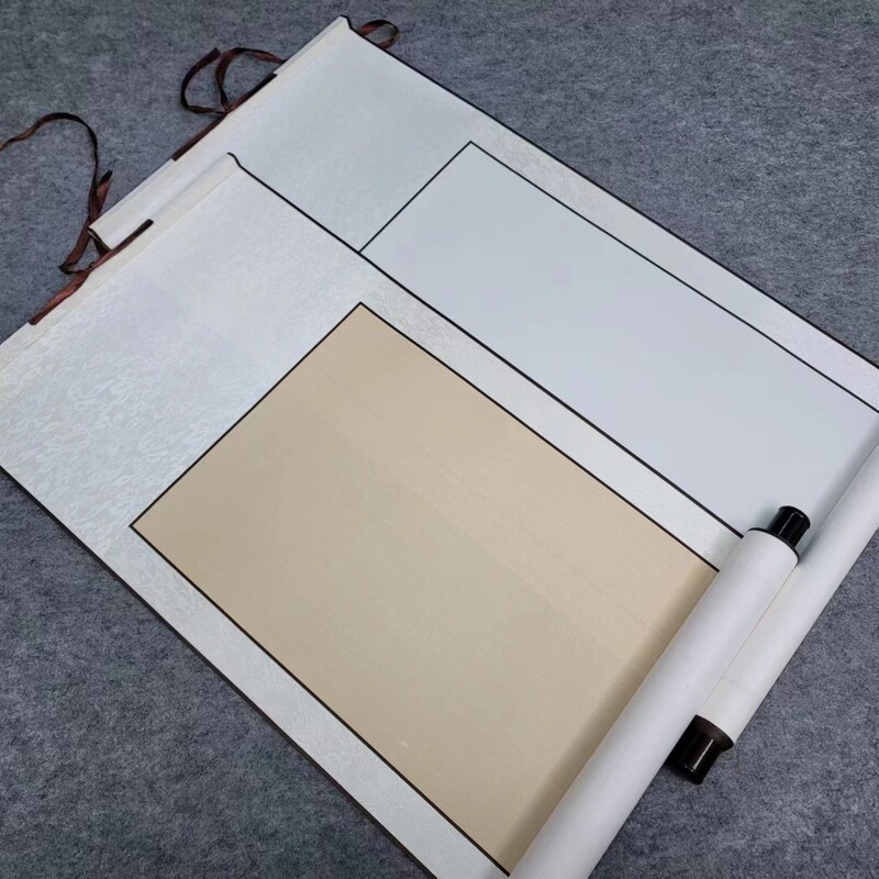 Blank Hanging Scroll, Rice Paper Scroll, Calligraphy and Painting Scroll, Raw Rice Paper, Semi-Raw Paper for Artwork Creation, Handmade Mounting Batch Blank Hanging Scroll, Rice Paper Scroll, Calligraphy and Painting Scroll, Raw Rice Paper, Semi-Raw Paper for Artwork Creation, Handmade Mounting Batch