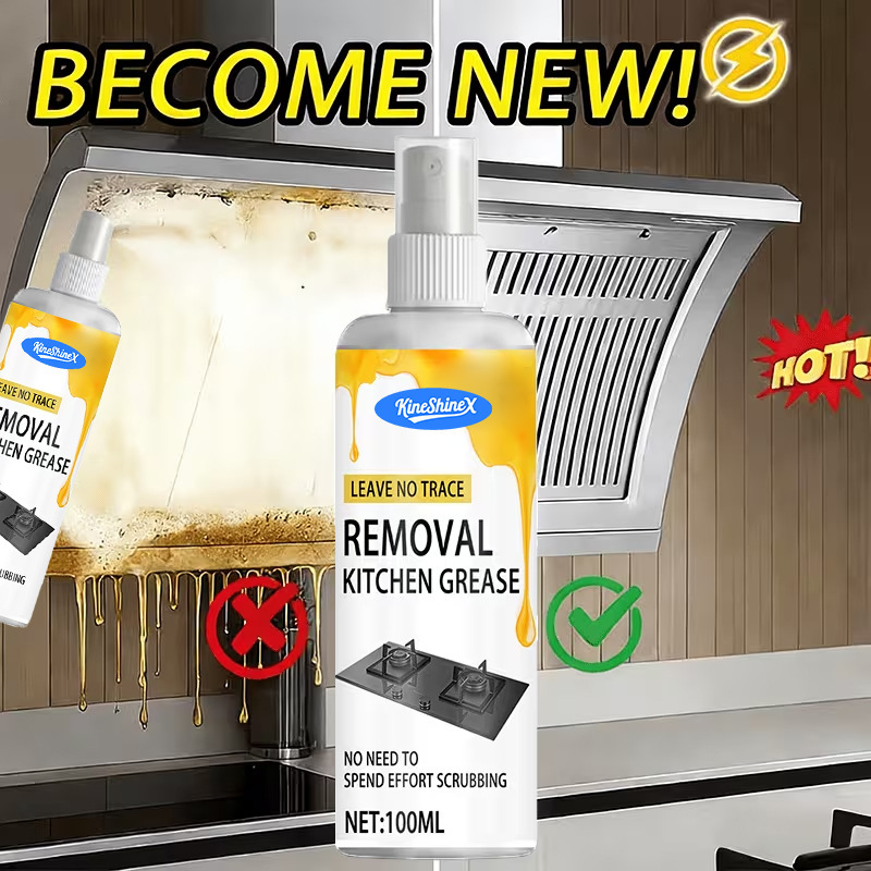 Kineshinex Kitchen Grease Remover Quickly Breaks down Stubborn Grease and Easily Cleans Range Hoods and Stoves