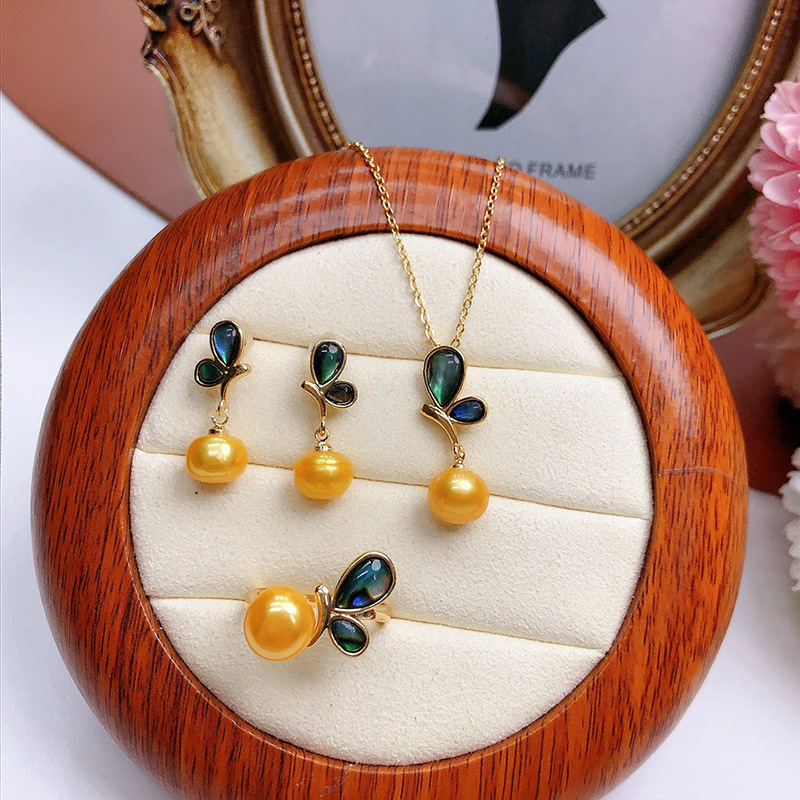 淡水珍珠镶嵌三件套