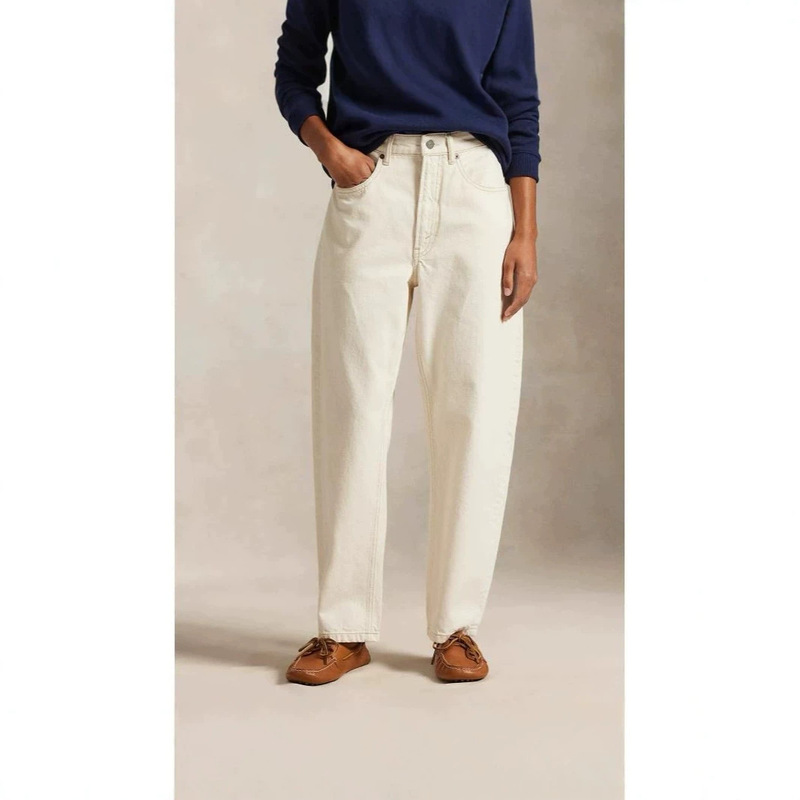 Raff Loose Tapered White Cotton Jeans Raff Loose Tapered White Cotton Jeans