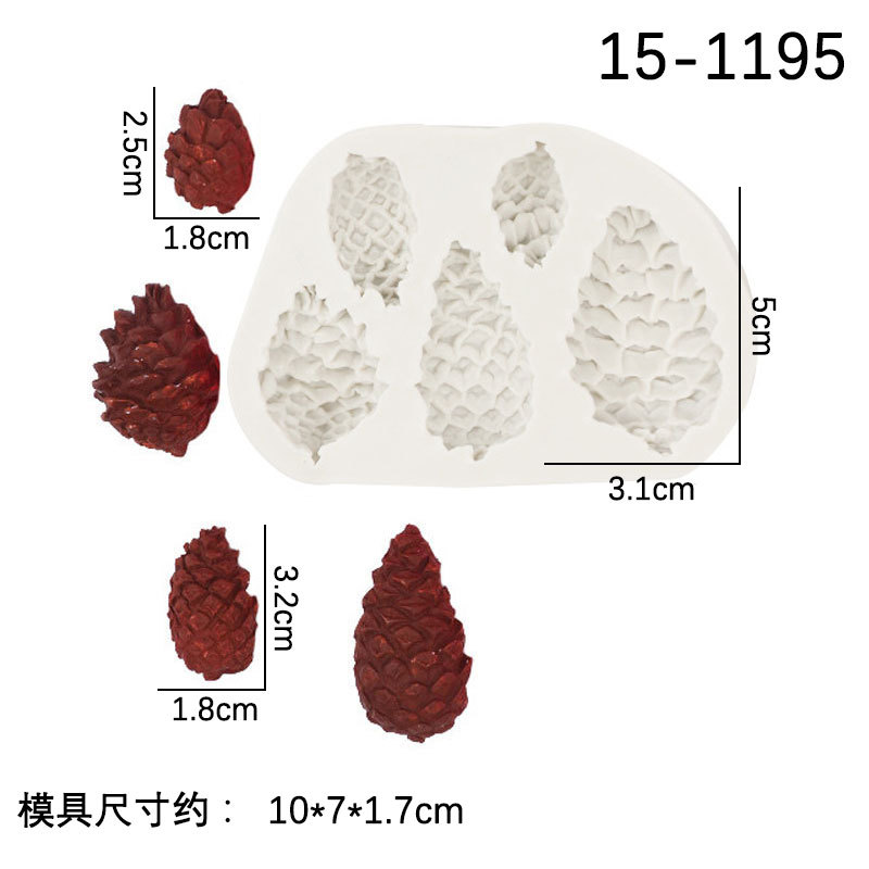Fondant molde de silicona ritmo seco forma tamaño Pino cono cake decoración simulación Mori Pino Torre Navidad decoración molde