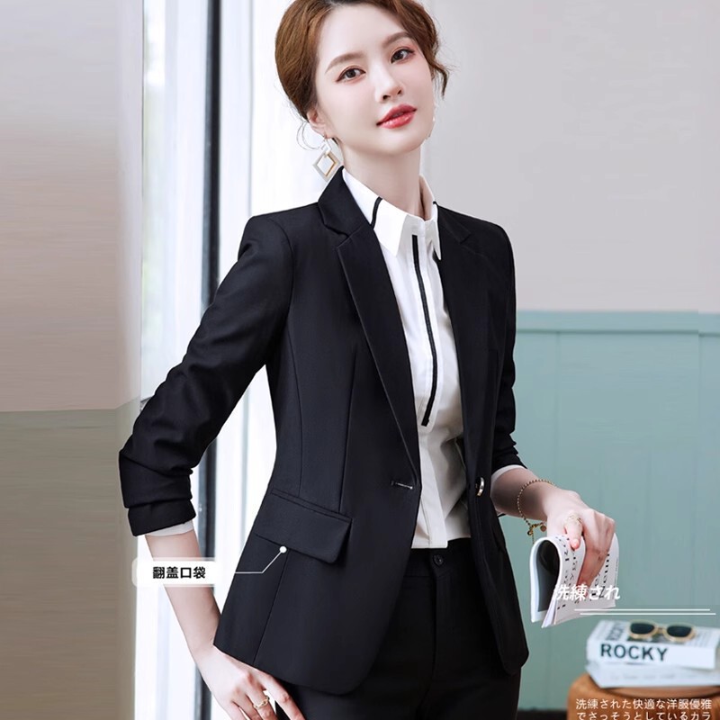 High-end professional suit three-piece suit women's sales department management suit suit hotel front desk work clothes formal wear autumn