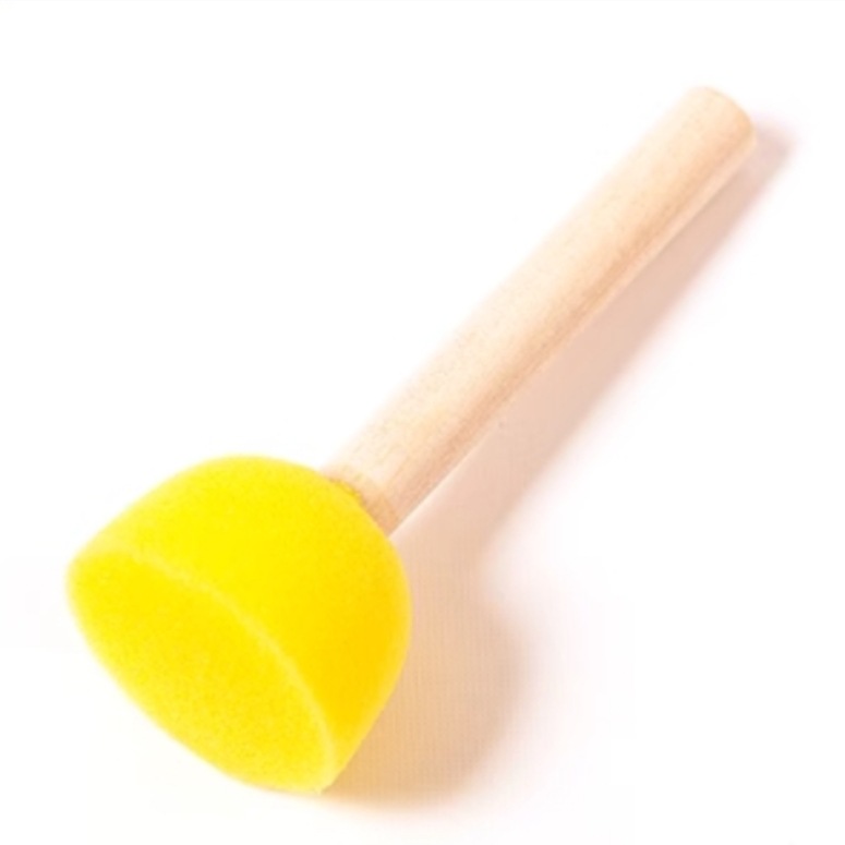 Los niños DIY pintura esponja sello cepillo graffiti arte cepillo Fábrica al por mayor de madera mango redondo seta esponja cepillo de pintura