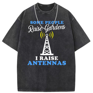 Washed Old American Style High Street Printed Short-sleeved T-shirt Women's Loose Casual Men's and Women's National Fashion Customization